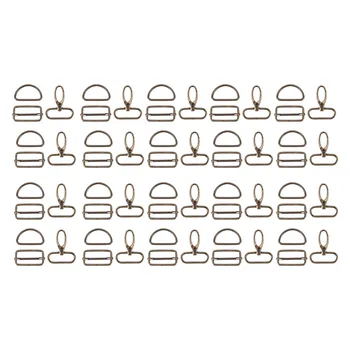 60шт Металлические D-образные кольца диаметром 32 мм для кляпов, поворотные крючки-защелки, трехгранные пряжки для фурнитуры для сумок (бронза)