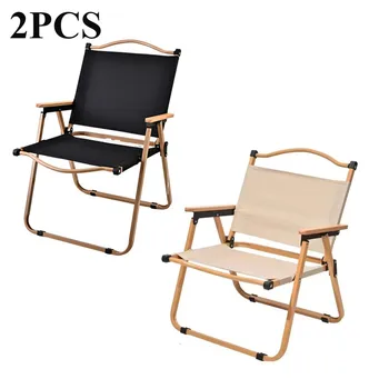 2ШТ Походный стул Портативный Уличный стул из алюминиевого сплава, Деревянный Складной стул, оборудование для кемпинга, стул Kermit