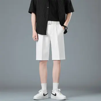Повседневный Летний Универсальный мужской однотонный ленивый прямой стиль, шорты Нового модного бренда, молодежный популярный костюм темперамента