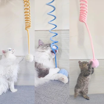 Шерстяная игрушка для кошек, Забавная Самоподвешивающаяся дверь, Автоматическая Веревка для царапин, Кошачья Палка, Интерактивная Кошка, автоматические игрушки для кошек