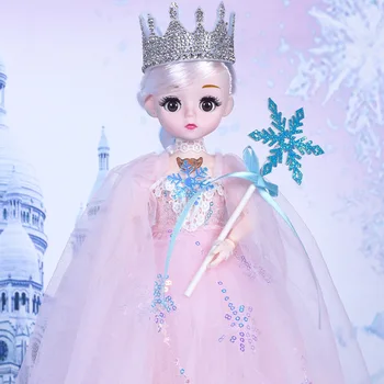 30-сантиметровая светящаяся Красивая кукла-принцесса с музыкой и светом, 23 подвижных сустава, 3D Настоящие глаза Могут подмигивать, Игрушки для девочек, подарки