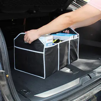 Складной органайзер для багажника Коробка-органайзер для багажника автомобиля Большой емкости Автоматически Складывающийся Многофункциональный контейнер Сумки для хранения продуктов питания для автомобилей