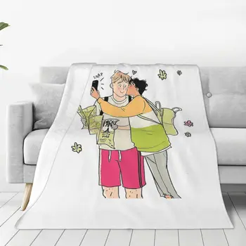 Heartstopper Rainbow Кавайное Фланелевое одеяло ЛГБТ Яой Мальчик Любит Креативные Пледы для домашнего гостиничного дивана 200x150 см Одеяло