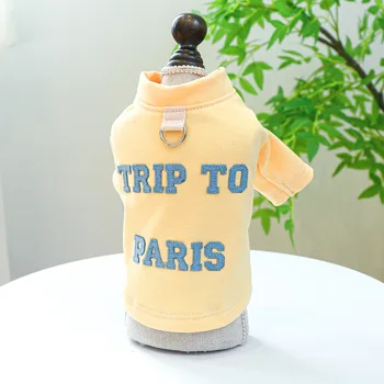 Мягкие и удобные жилеты для собак с надписью Paris Travel Letters для осени и зимы, двухфутовая одежда для собак желтого цвета для Perros
