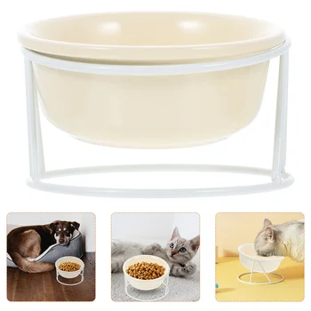 Миска для домашних животных Керамические миски для кошек Контейнер для корма для собак Кормушка с высокой базой для поедания котенка