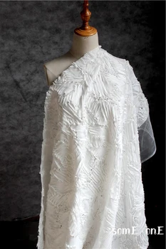 Модные неупорядоченные лепестки ручной работы, белая ткань с плотной текстурой, Ткань своими руками, Платье, Модный креативный дизайнер
