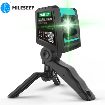 Mileseey 2 Линии Зеленого Лазерного Уровня L52G Сильный Магнитный Вертикальный Поперечный Лазерный Нивелир с USB-Зарядкой и Штативом Для Самовыравнивания