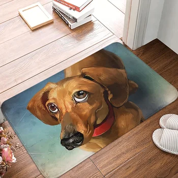 Противоскользящий коврик для домашних собак с изображением таксы, кухонный коврик, милый ковер с портретами, приветственный коврик для спальни
