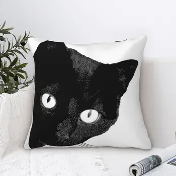 Черная кошка (2) Бархатная наволочка для спальни, наволочка для тела, наволочка для подушки, белая