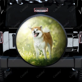 Чехол для запасного колеса с принтом собаки Акиты, водонепроницаемый протектор колеса для легкового автомобиля, грузовика, внедорожника, кемпера, прицепа Rv