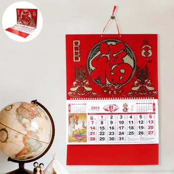 Настенный календарь на 2024 год, Подвесные Новогодние Календари, Декоративная традиция Китайский Дракон Шинуазри