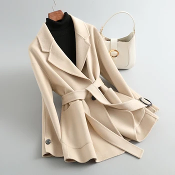 Женское зимнее повседневное пальто из смесовой шерсти, женская теплая куртка из 100% шерсти, парка JT3321