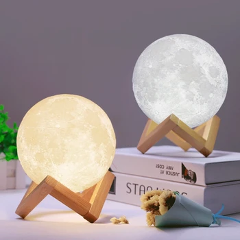 Спальня 3D Светодиодный цветной лунный свет, Лунный сенсорный стол, настольный ночник, Лунная светодиодная стена, расслабляющий, исцеляющий Лунный ночник