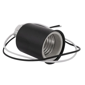 Керамическое винтовое основание 6X E27 Круглая Светодиодная лампочка Адаптер для розетки Металлический Держатель лампы с проводом Черный