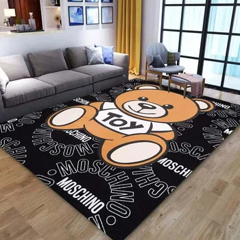 Милый ковер с изображением медведя из аниме, ковер для дивана в гостиной, детский прикроватный коврик, впитывающий и нескользящий, настраиваемый