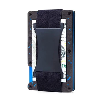 Новый минималистичный тонкий кошелек из кованого углеродного волокна с RFID-блокировкой и зажимом для денег для мужчин и женщин. Отличный подарок для папы-мужа.