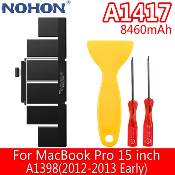 Аккумулятор для ноутбука NOHON Для Apple MacBook Pro Retina 15 дюймов A1417 Notebook Bateria A1398 Середины 2012-начала 2013 Замена 8460 мАч