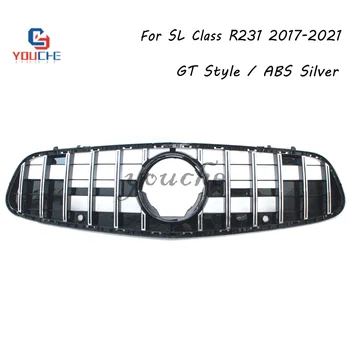 Решетка радиатора в стиле R231 GT, решетка переднего бампера из ABS для Mercedes SL Class R231 SL350 SL500 SL550 SL400 2017-2021