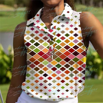 Женская одежда для гольфа Sunday Swagger, рубашка поло, одежда для гольфа Ropa De Golf Mujer, быстросохнущая легкая футболка без рукавов, топ