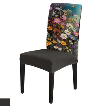 Цветок маргаритки, кусты бабочек, эластичный чехол для стула, чехлы для кухонного обеденного стула, чехлы для банкетного отеля, Эластичные чехлы для стульев