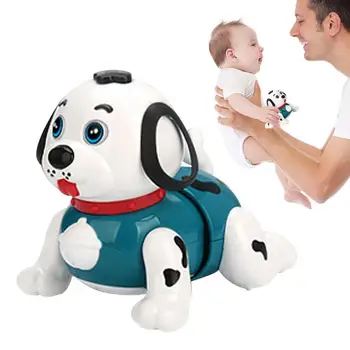 Игрушки для ползающих младенцев, электрическая реалистичная игрушка для ходьбы с подсветкой, кукла-собака, Игрушка для раннего обучения, Милая игрушка с гибкими конечностями для новорожденных