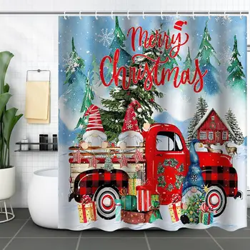 Красочные занавески для душа занавески для ванной комнаты Декор праздничный праздник ванной комнаты Декор с рисунком Рождество душ занавес