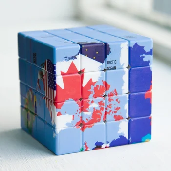 3x3x3 Национальные флаги Magic Cube с УФ-принтом Флаги мира Куб-головоломка Карты Глобальной Земли Mark Magico Cubo 3x3 для детей