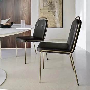 Роскошный Металлический обеденный стул в скандинавском стиле, Итальянский стул для художественного досуга из нержавеющей стали, Креативная мебель Sillas с одной книгой, WKDC