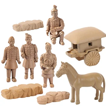 Терракотовые статуэтки воинов, игрушки для декора из ПВХ, пластиковый орнамент, фигурка куклы в форме рабочего стола