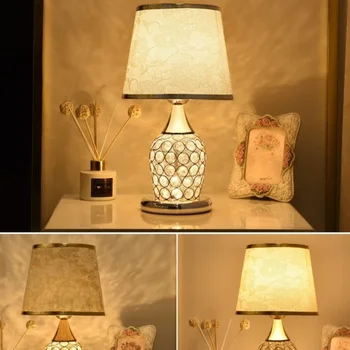 Настольная лампа из европейского хрусталя, простое современное, роскошное, теплое, романтическое, модное, креативное украшение