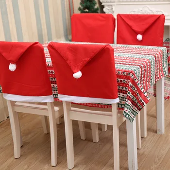 Рождественская Шляпа Санта-Клауса, Чехол для стула, Рождественское Украшение стола, Новый 2024 Год, Украшение для обеденных стульев Home Navidad Noel