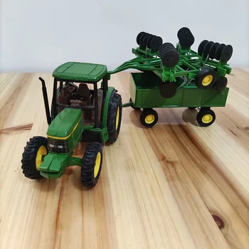 Литой под давлением сельскохозяйственный трактор John 6410 в масштабе 1: 32 с набором ковшей, макет инженерного транспортного средства из сплава, модель игрушечного автомобиля для мальчиков, пятна краски