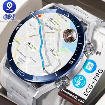 LIGE Новый NFC ECG + PPG Bluetooth Вызов Смарт-Часы Мужские GPS Трекер Движения Браслет Фитнес Для Huawei Watches Ultimate Smartwatch