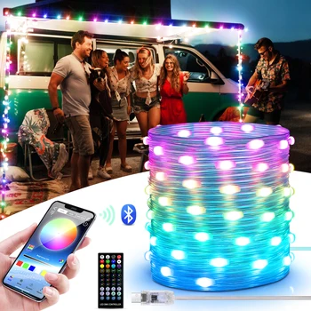 2 М 5 М 10 М 15 м USB Fairy Lights Dream Color Светодиодные гирлянды, лампа-гирлянда, управление приложением Bluetooth, Праздничный Рождественский свадебный декор