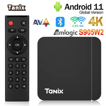 Оригинальный Tanix W2 TV Box Amlogic S905W2 2 ГБ/4 ГБ ОЗУ 16 ГБ 32 ГБ 64 ГБ ПЗУ H.265 3D AV1 BT5.0 2,4 G 5G Wifi 4K HDR Плеер телеприставка
