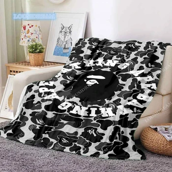 Модное фирменное одеяло shark monkey, одеяло из мягкого льна, тонкое одеяло для кровати, диван-кровать, простыня, пустое место, пустое место