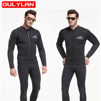 3 мм Неопреновый мужской гидрокостюм, куртка, топ, гидрокостюм для подводного плавания, купальники, Солнцезащитный крем для взрослых, куртка для серфинга, водолазный костюм