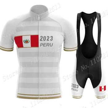 Костюм PERU National Cycling Jersey 2023 Комплект Мужской летней Велосипедной одежды Велосипедные Рубашки Костюм Велосипедный Нагрудник Шорты MTB Ropa Maillot