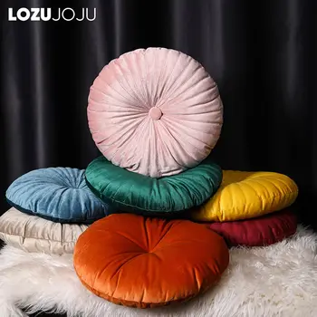 LOZUJOJO Бархатная Круглая подушка для стула Ярких цветов Подушки для сидения Подушки для домашнего декора Подушки для офисного кресла