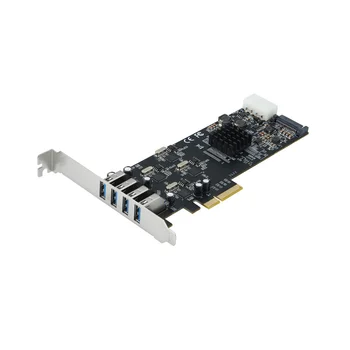 PCIe 4 порта USB3.0 Карта расширения от 20G PCI-E до 4 каналов USB 3.0 Riser Card Карта адаптера PCI Express