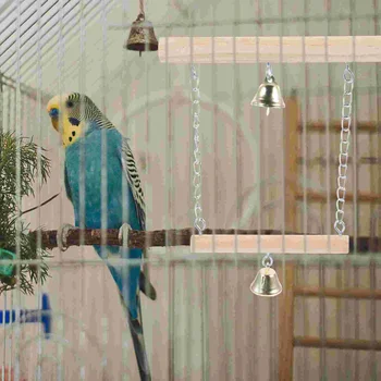 Качели для попугаев Птичья клетка Игрушки для птиц Клетки для попугаев Подвесные Деревянные аксессуары