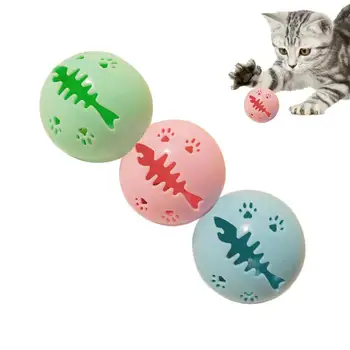 Загорающийся Кошачий Мяч Cat Puzzle Ball Pounce Мятная Погремушка Ball Toys 3 Шт Интерактивная Головоломка Блестящие Игрушки Для Дрессировки Кошек