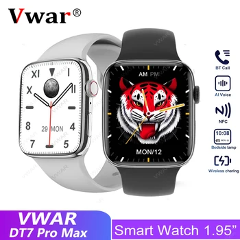 Смарт-часы VWAR DT7 Pro MAX 45 мм серии 7 с 1,95-дюймовым экраном, беспроводной зарядкой NFC, звонком по Bluetooth, умными часами для Samsung iPhone