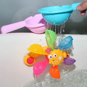Детская игрушка для купания Turn Joy, играющая в водяную мельницу с ложкой, Детская игрушка для ванной, играющая в водяную радугу, вращающая счастливые игрушки для душа