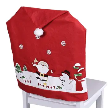 Рождественский чехол для стула, милый чехол для стула Санта-Клауса, украшение стола и стула из нетканого материала с принтом, рождественские принадлежности для домашней кухни