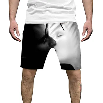 Летние шорты с черно-белым рисунком и 3D-принтом, летняя простая одежда, баскетбольные шорты, большие и высокие спортивные шорты для мужчин