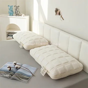 Евро Квадратные подушки для кровати, наполнитель из гусиного пера, Защита шеи, подушка с медленным отскоком, оболочка из 100% хлопка, Защита от клещей