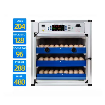 204 Инкубатора для яиц-брудеров, полностью Автоматический для курицы, гуся, перепела, голубей, Инструменты для инкубации домашней птицы, Регулируемое расстояние