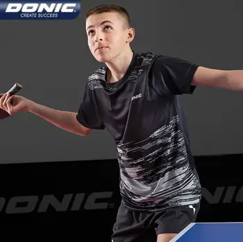 Футболка для настольного тенниса Donic, спортивная одежда, джерси, мужской женский спортивный топ для бадминтона 83236