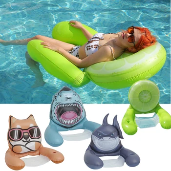 Шезлонг для бассейна Надувной бассейн с плавающим животным, Водный Гамак, кресло с подстаканником, Летняя вечеринка, Детская игрушка для взрослых